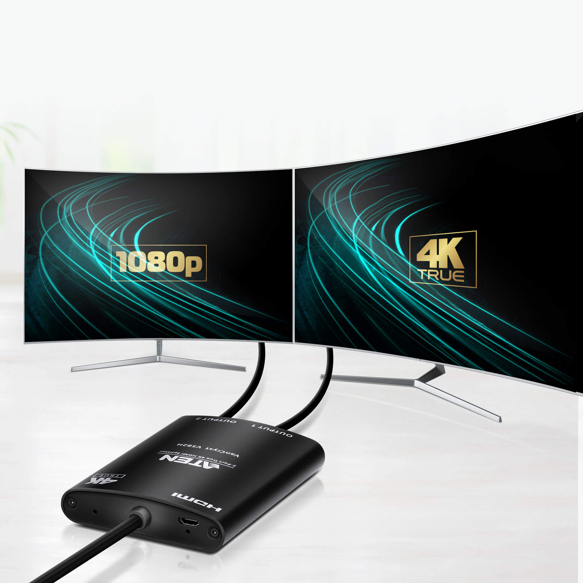 اکثر اسپلیترهای HDMI دارای طراحی باریک و شیکی هستند به این معنا که لازم نیست نگران باشید که یک جسم بزرگ فضای اطراف مرکز رسانه شما را اشغال کند.