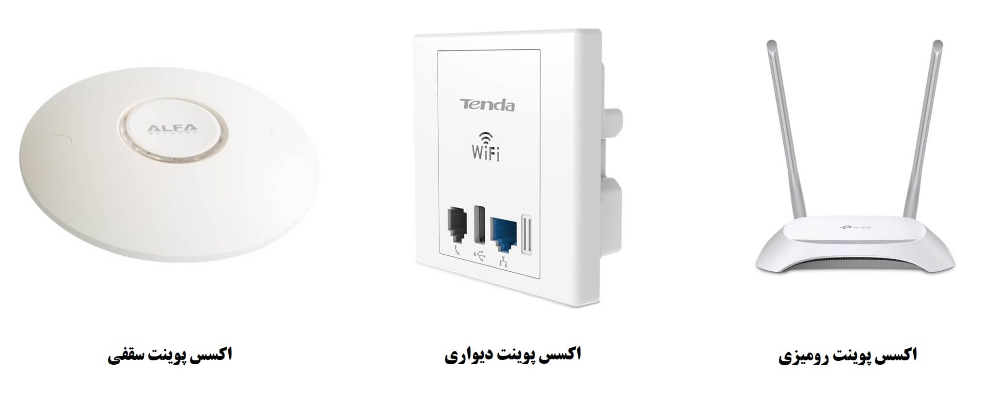 انواع اکسس پوینت دیواری، سقفی و رومیزی