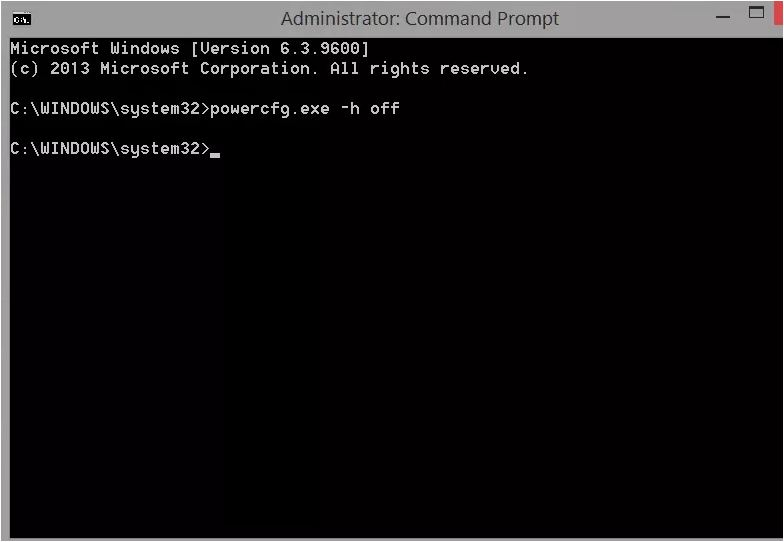 برای پاک کردن فضای حافظه در ویندوز، Hibernate را غیرفعال کنید