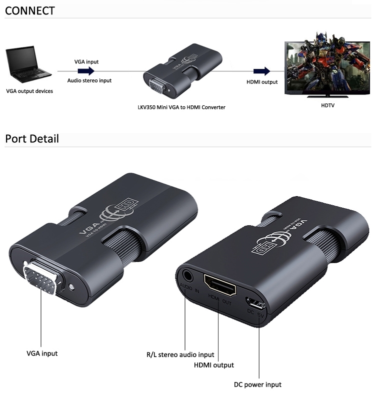 مبدل VGA به HDMI لنکنگ LKV350mini