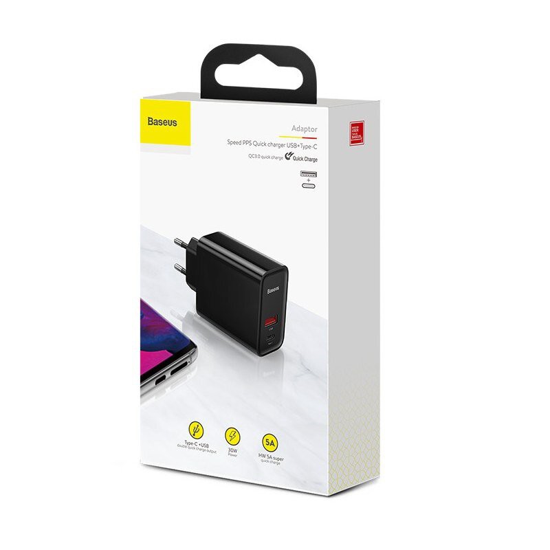 شارژر دیواری باسئوس 30W مدل BS-EU905 CCFS-C01