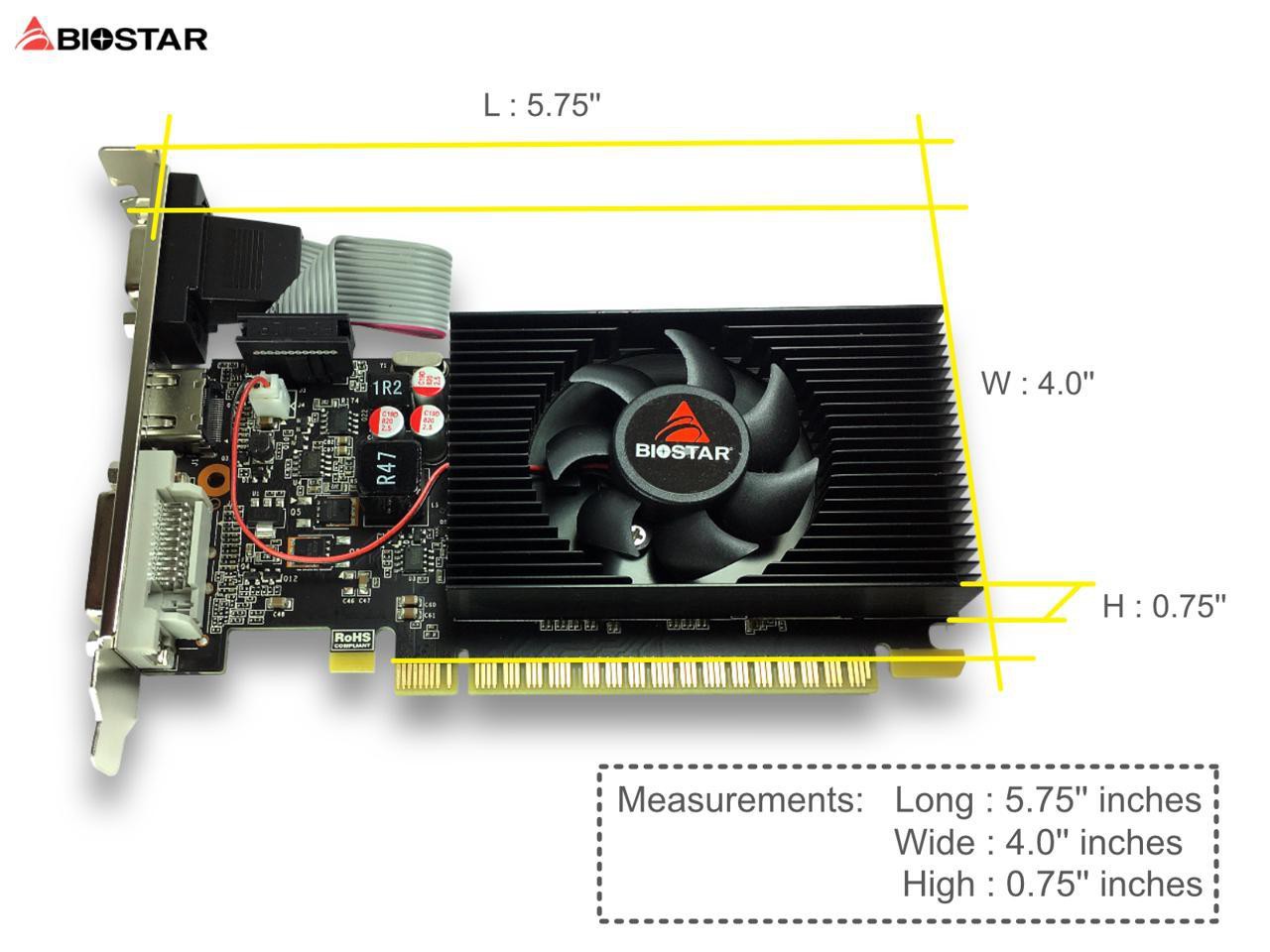 کارت گرافیک بایوستار GT710 2GB DDR3 64Bit