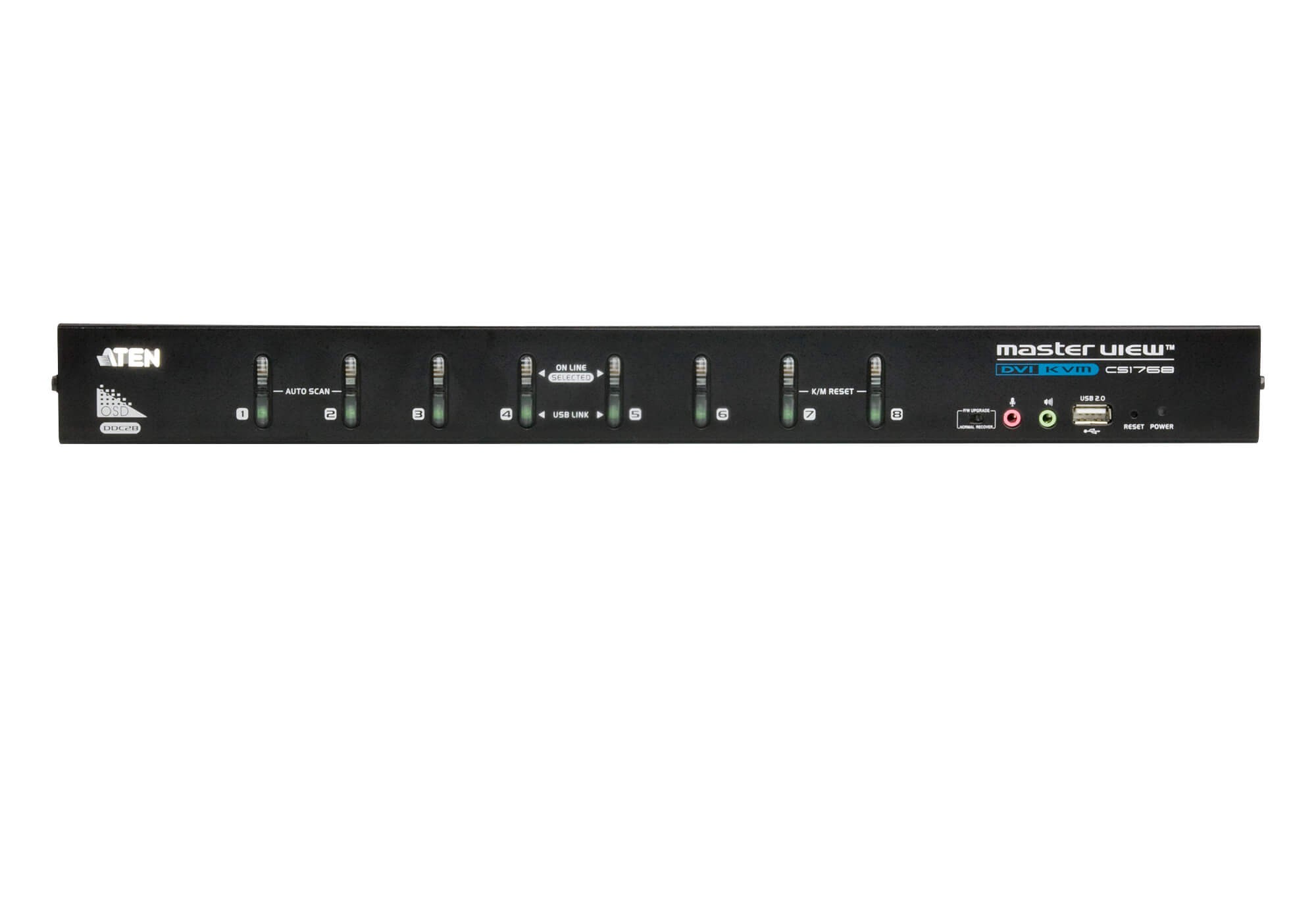 کی وی ام سوئیچ 8 پورت USB DVI-Audio آتن CS1768
