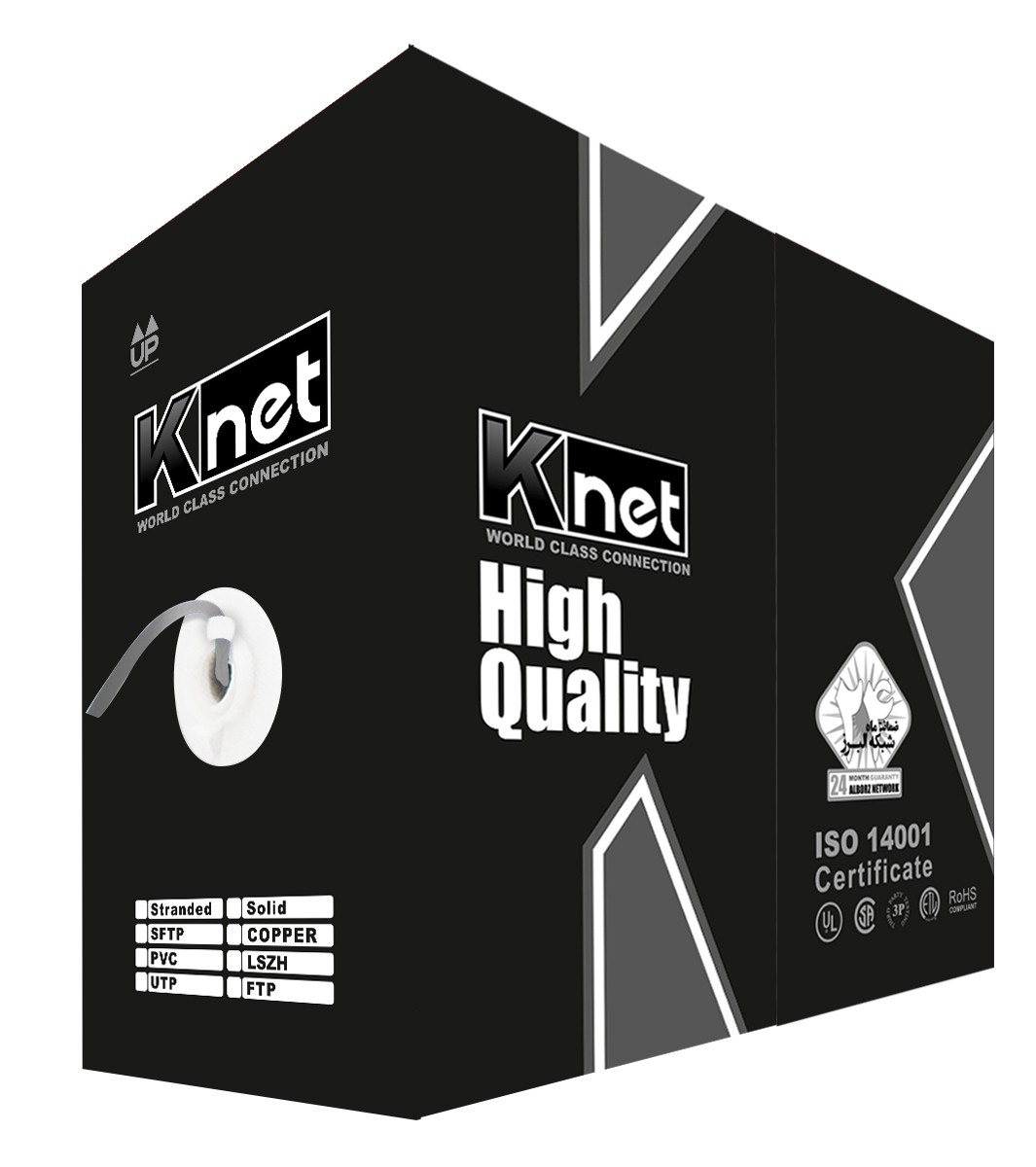 کابل شبکه CAT6A SFTP کی نت پلاس KP-NL6AS305 طول 305 متر
