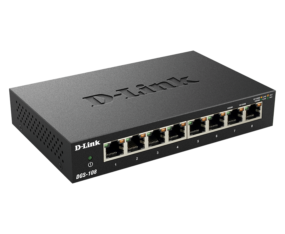 سوئیچ شبکه 8 پورت گیگابیت دی لینک DGS-108
