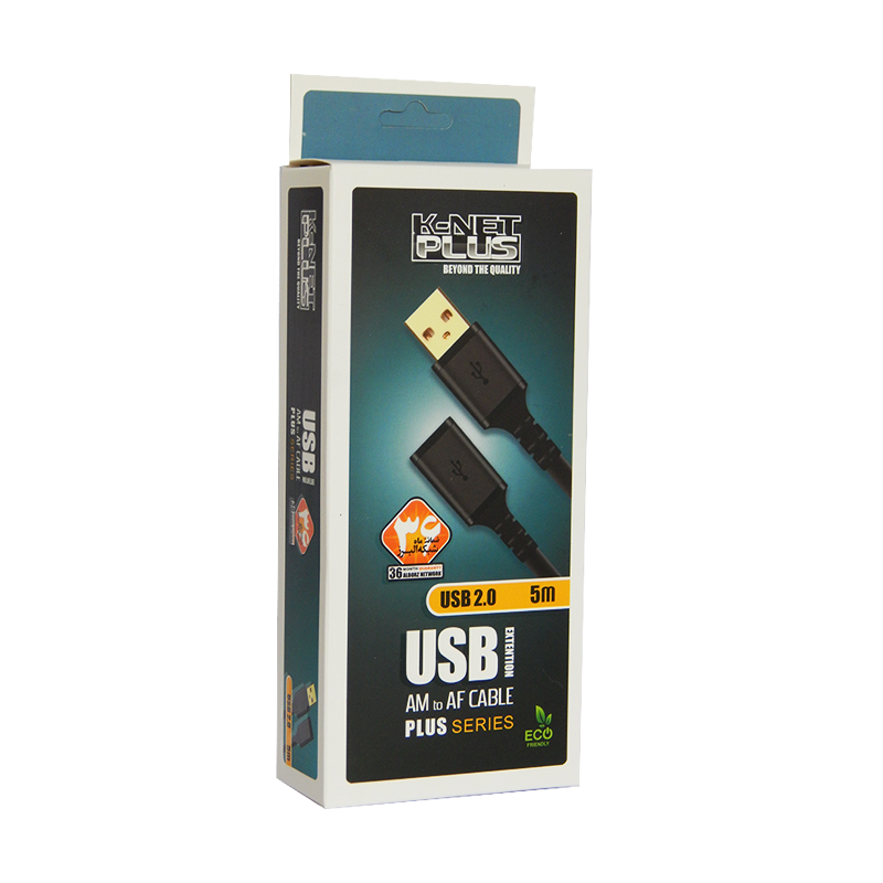 کابل افزایش طول USB 2.0 کی نت پلاس مدل KP-CUE2050 طول 5 متر
