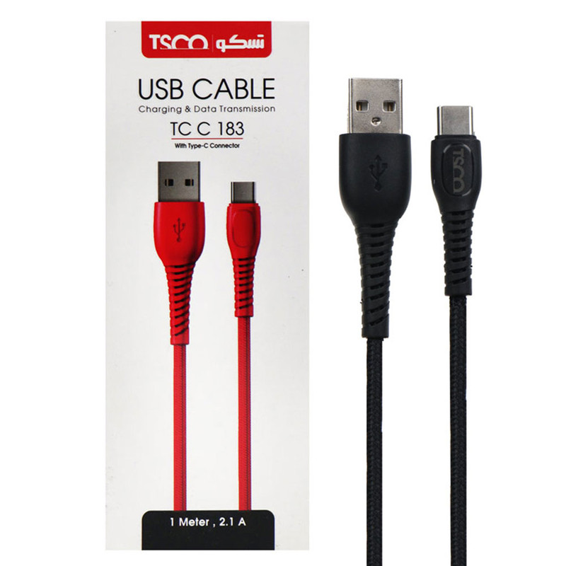 کابل شارژ Type-C تسکو TCC 183 طول 1 متر