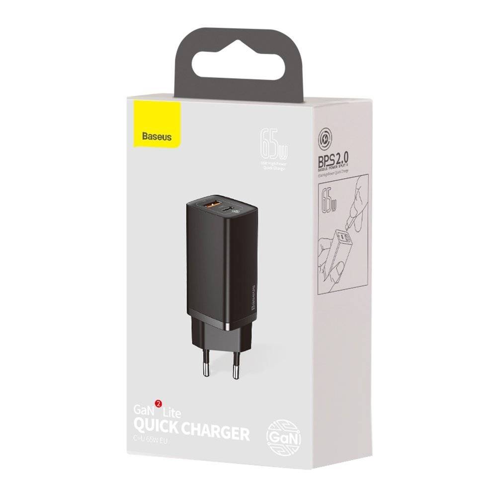 شارژر دیواری باسئوس 65W مدل CCGAN2L-B01