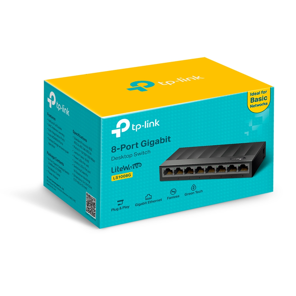 سوئیچ شبکه 8 پورت گیگابایت تی پی لینک مدل LS1008G