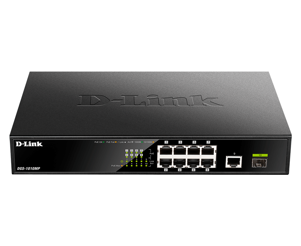 سوئیچ شبکه 10 پورت POE گیگابیت دی لینک مدل DGS-1010MP