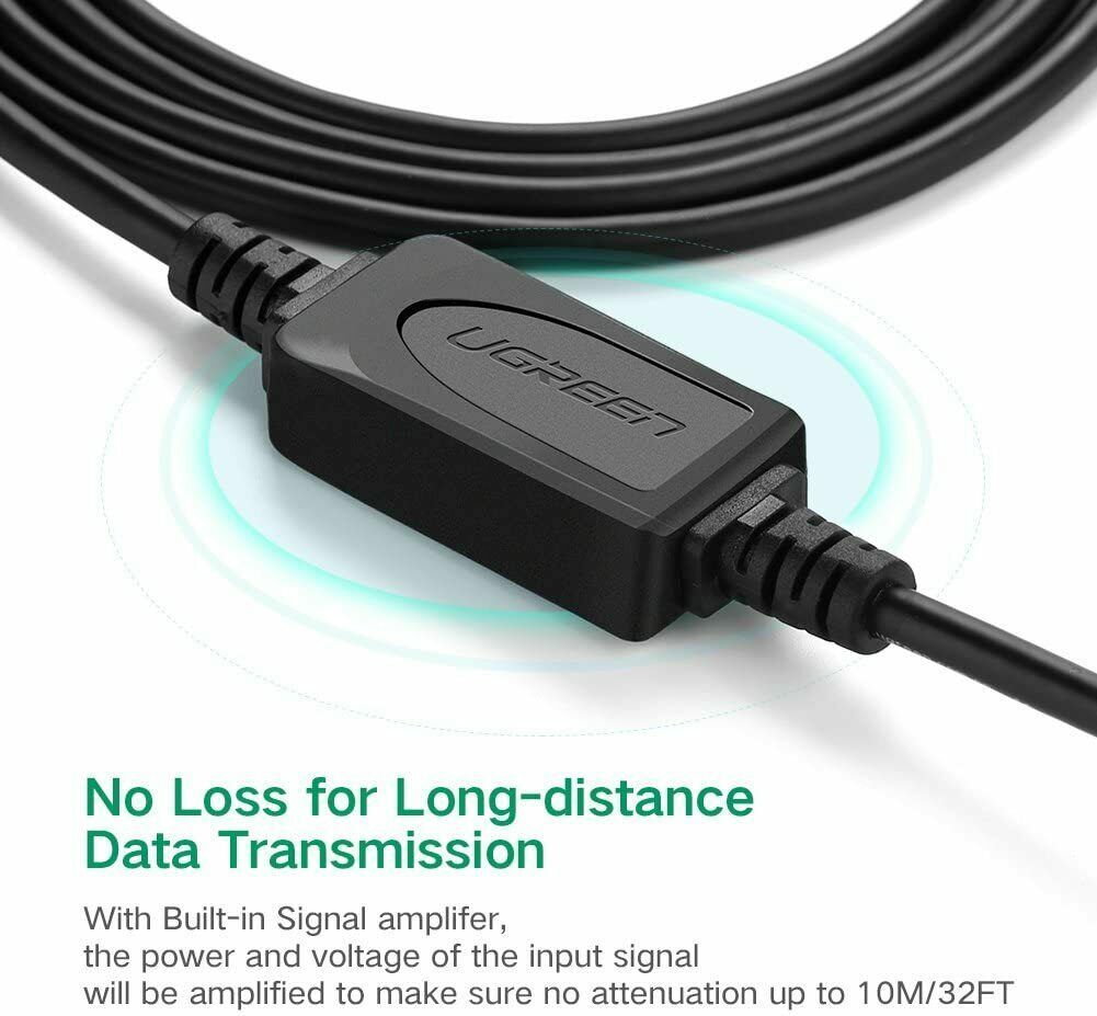 کابل پرینتر USB اکتیو یوگرین مدل US122 10374 طول 10 متر