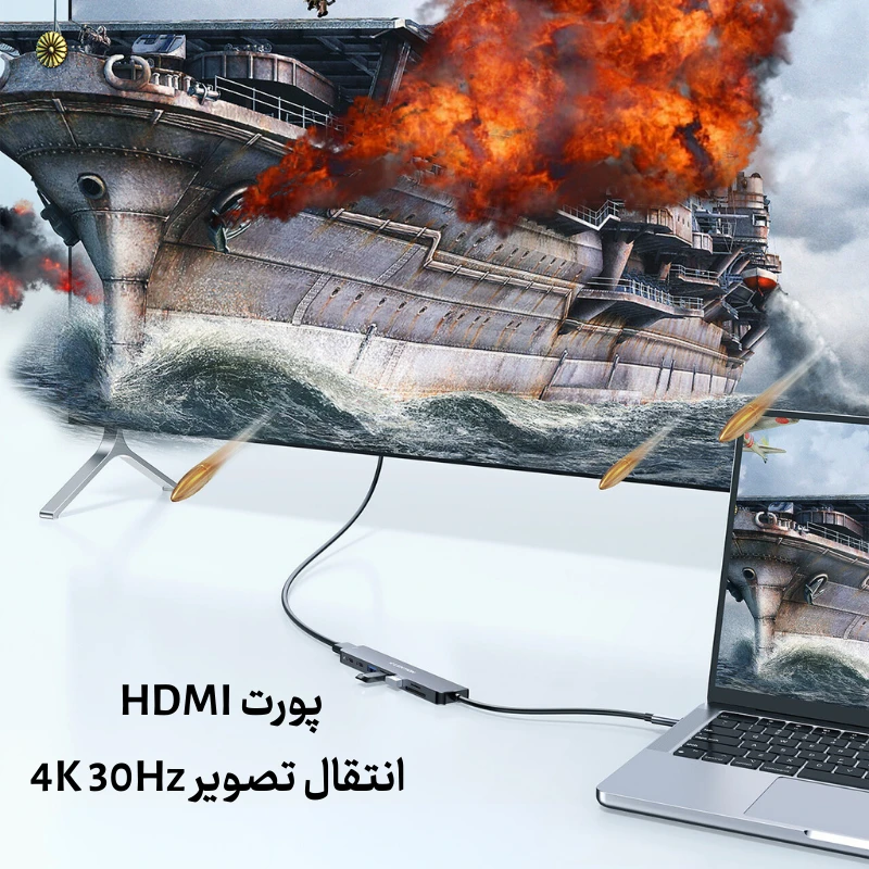 هاب  8 پورت Type-C لنشن مدل CE18s