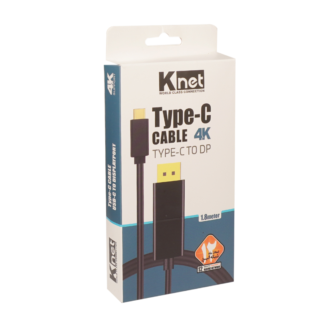 کابل تبدیل Type-C به DisplayPort کی نت مدل K-CUCMDP18 طول 1.8 متر