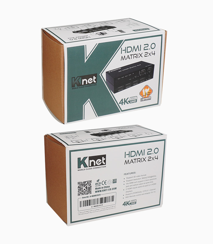 ماتریکس سوئیچ 2 در 4 HDMI کی نت مدل K-MAHD2024
