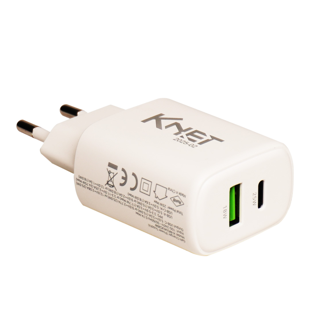 شارژر دیواری 25w کی نت مدل K-WCUAUC25W