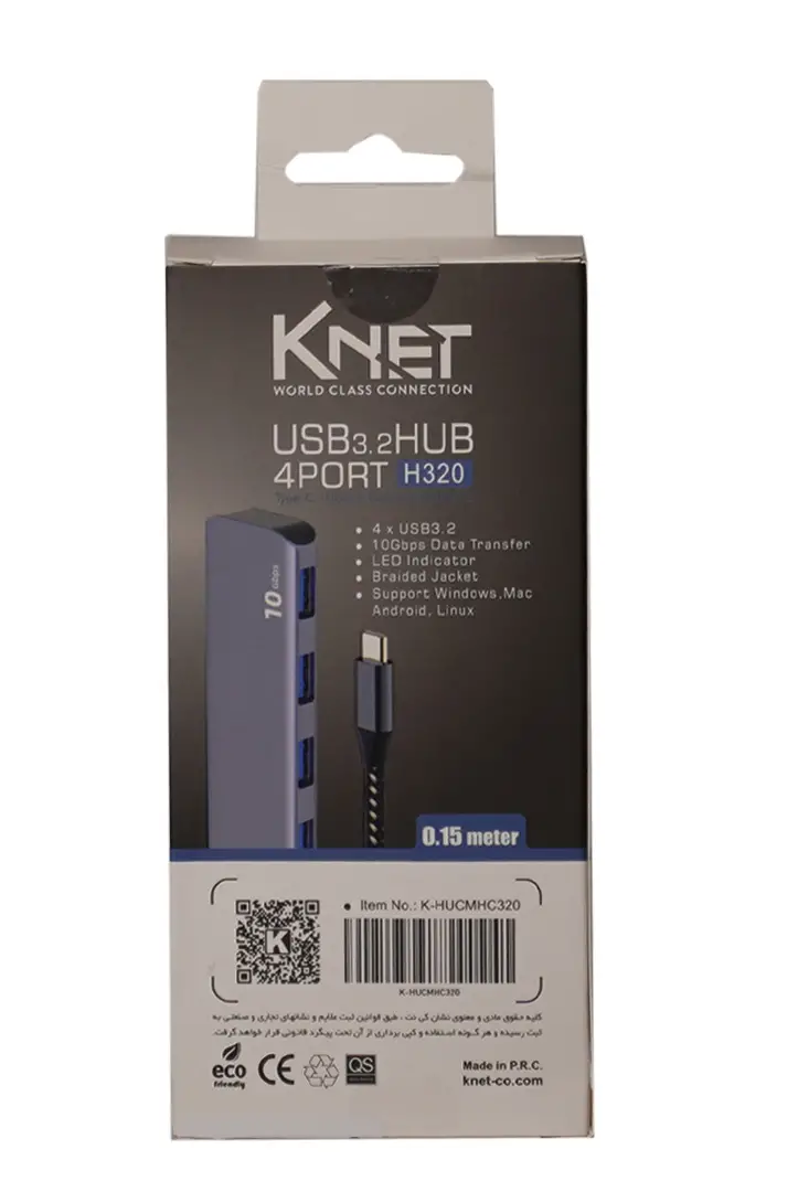 هاب 4 پورت Type-C کی نت مدل K-HUCMHC320
