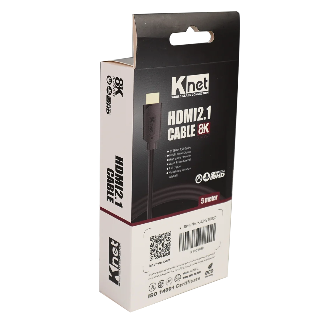 کابل HDMI 8K ورژن 2.1 کی نت مدل K-CH210050 طول 5 متر