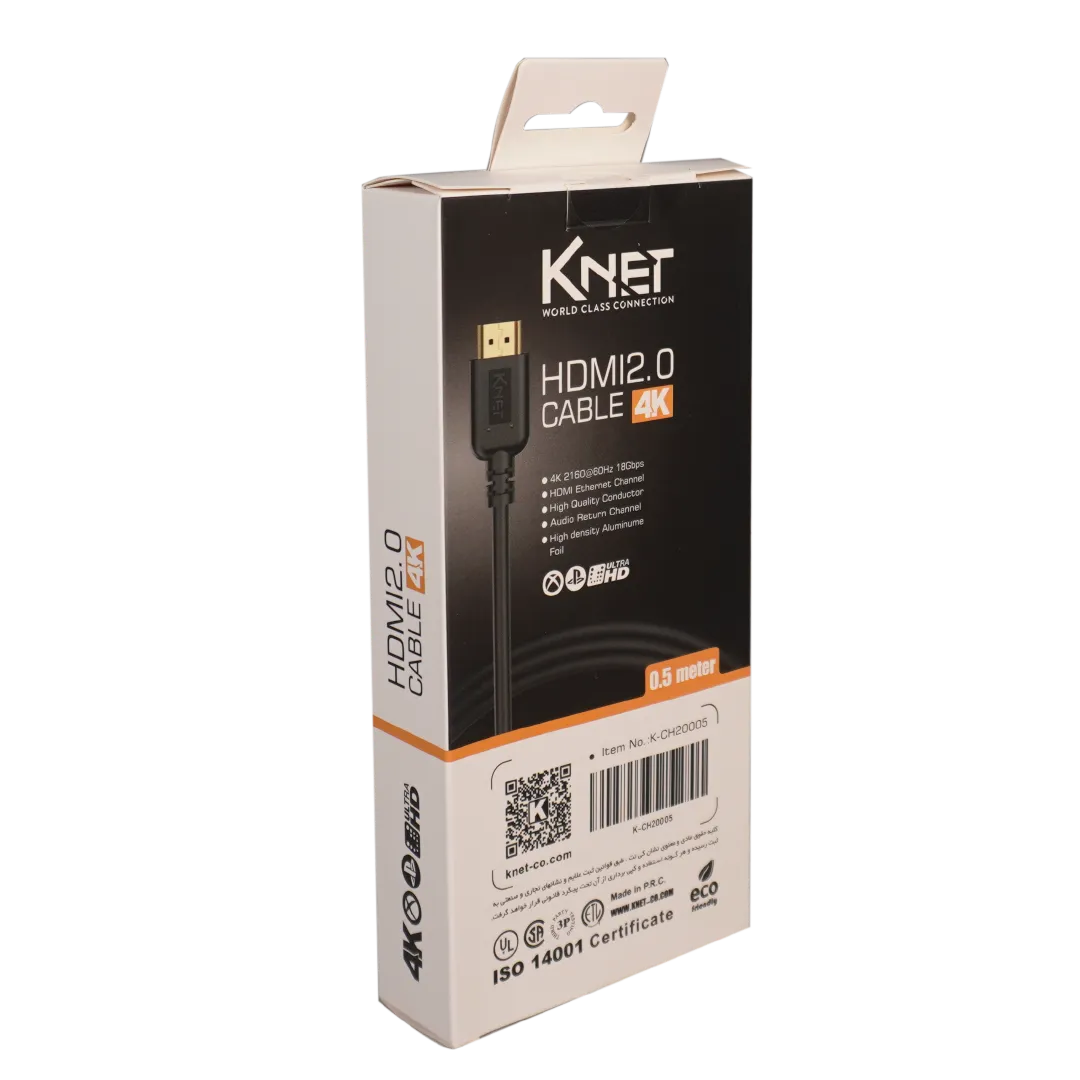 کابل HDMI 4K ورژن 2.0 کی نت مدل K-CH200005 طول 50 سانتی متر