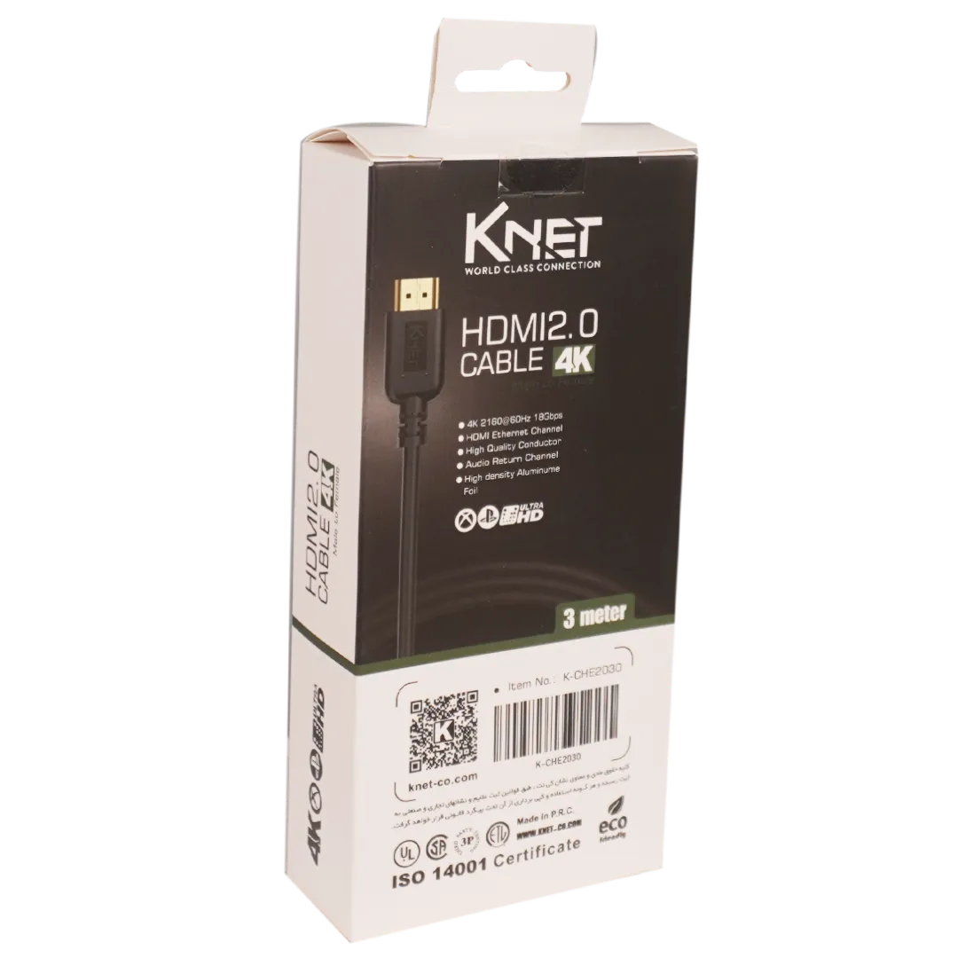 کابل افزایش HDMI 4K ورژن 2.0 کی نت K-CHE2030 طول 3 متری