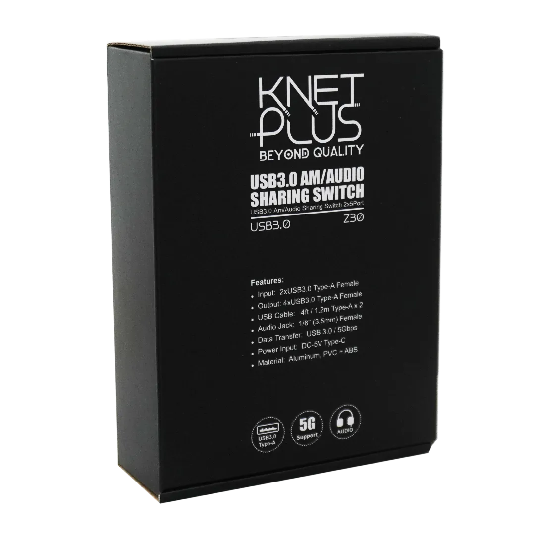 هاب سوئیچ 2 در 5 پورت کی نت پلاس مدل KP-SWUSBZ30