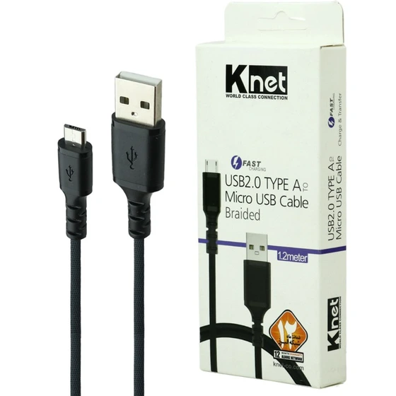 کابل شارژ MicroUSB کی نت مدل K-CUAM2MB12 طول 1.2 متر