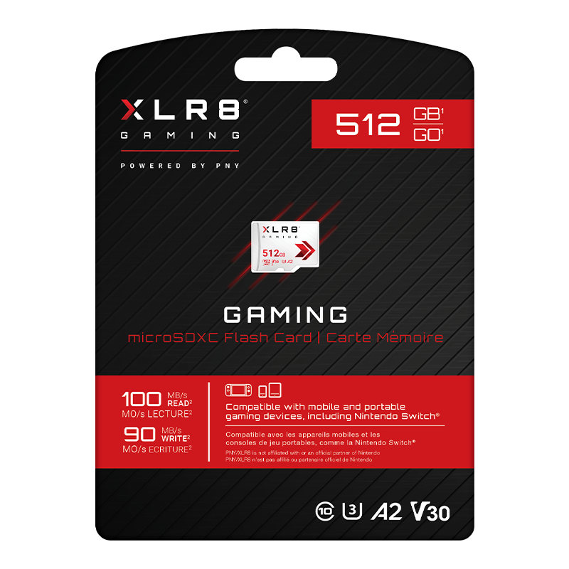 مموری کارت microSD پی ان وای XLR8 Gaming Class 10 U3 V30 ظرفیت 512 گیگابایت